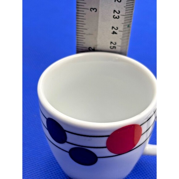 VTG Arcopal France MCM Espresso Cup & Saucer, Black, Red White Music Note Design - Picture 2 of 8